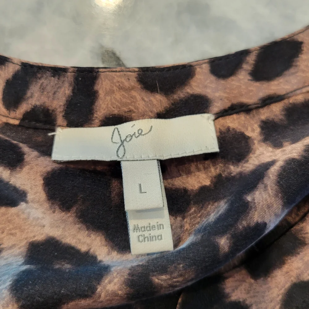 Joie Wild Elegance Leopard Print Button-Down Shirt - Picture 4 of 5